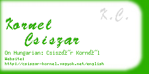 kornel csiszar business card